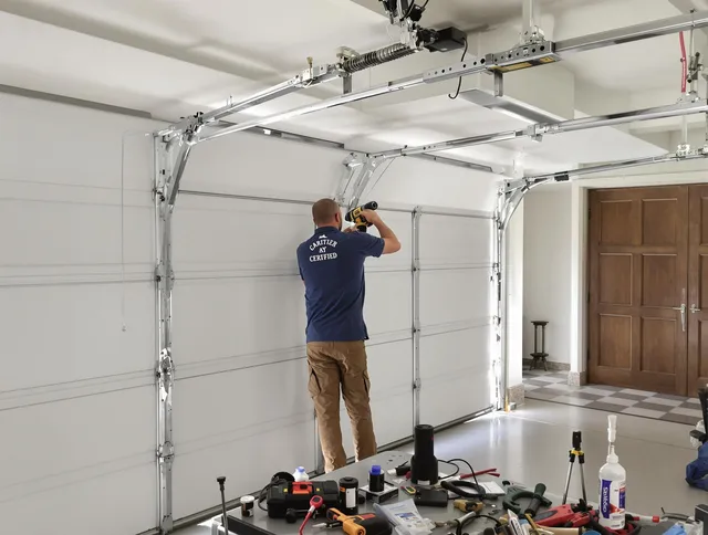 Lakeland Garage Door Repair certified technician performing precision garage door repair in Lakeland