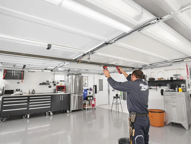 Overhead garage door repair service by Lakeland Garage Door Repair in Lakeland