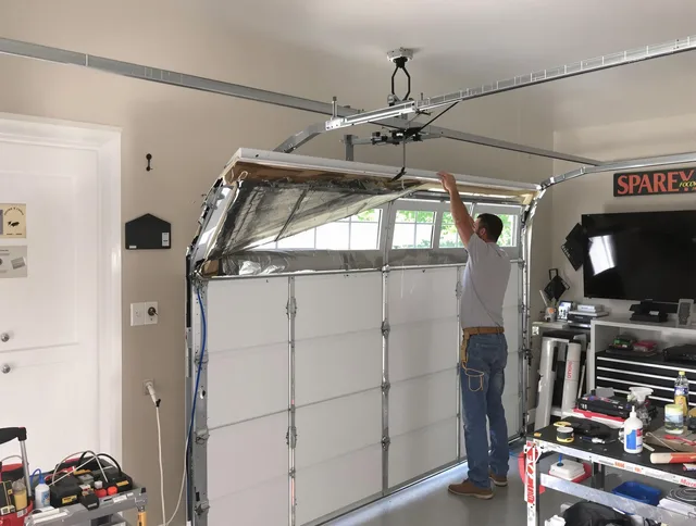 Garage door section replacement by Lakeland Garage Door Repair in Lakeland